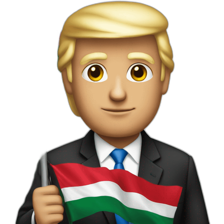 Trump holding Palestinian flag emoji