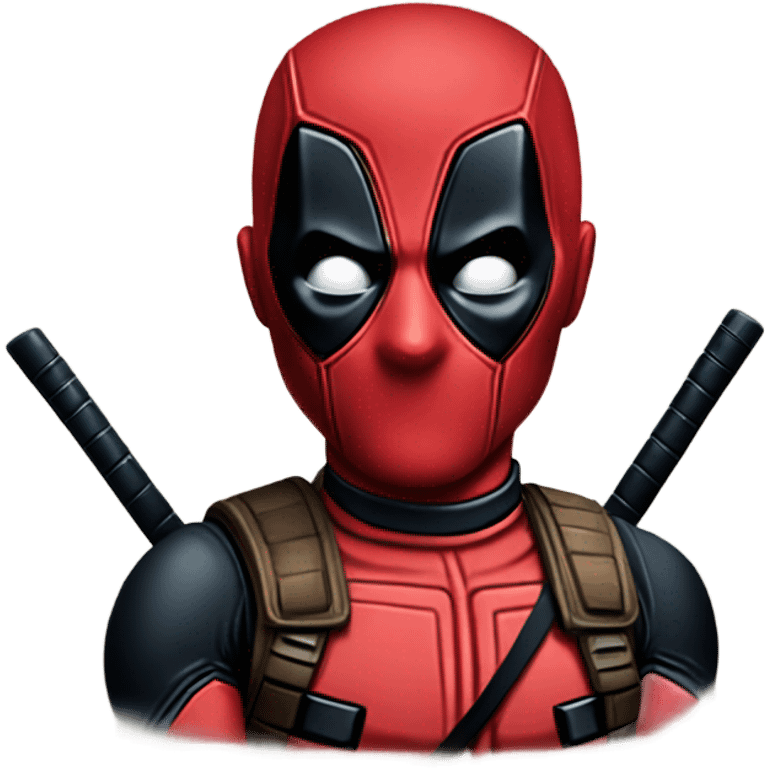 Deadpool making a winking expression emoji