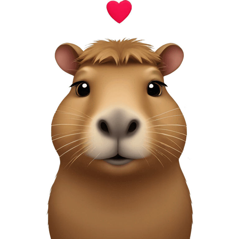 Capybara with a heart emoji