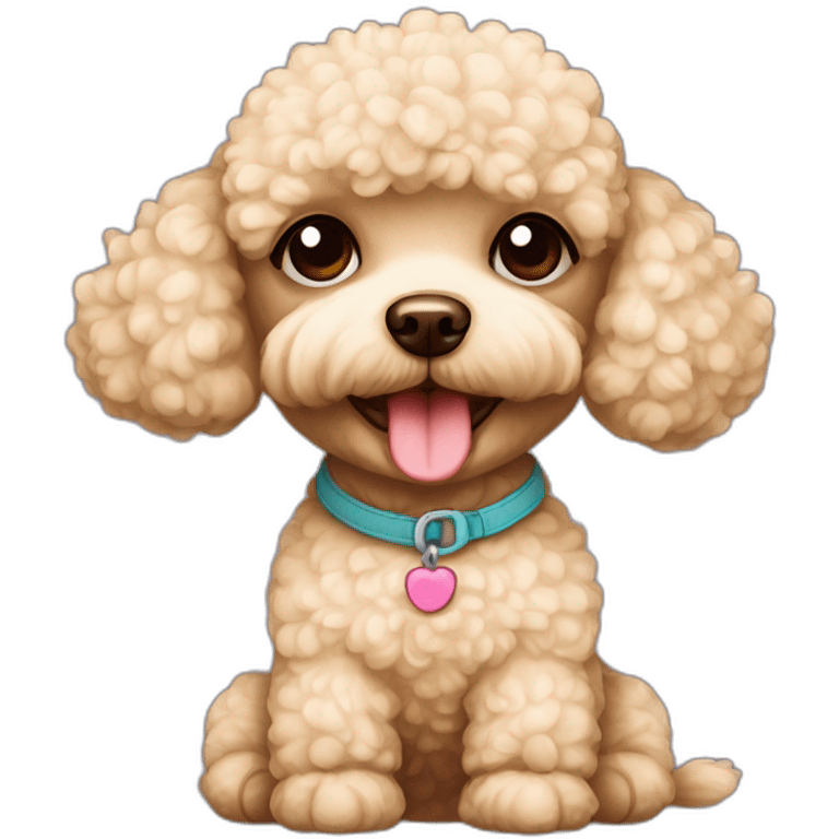 cream toy poodle with teddy bear haircut emoji