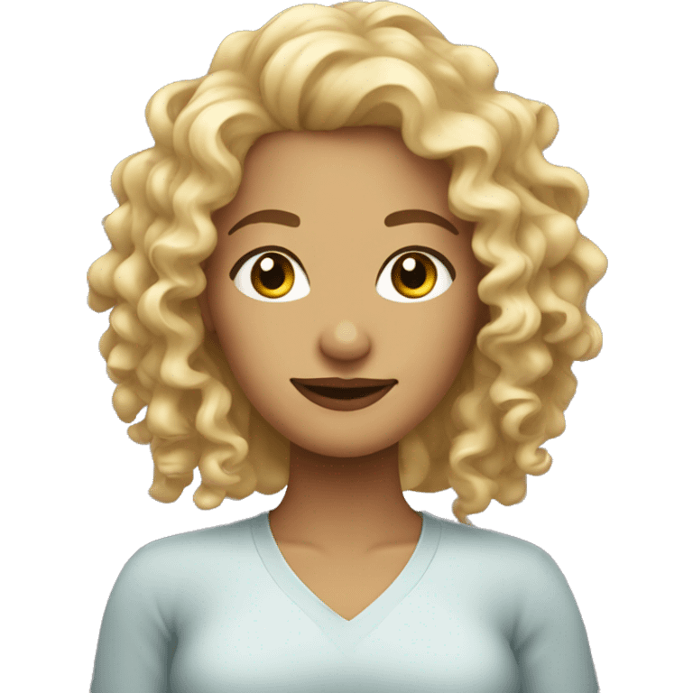 Curly blonde woman, avatar  emoji