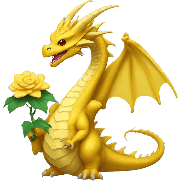 king ghidorah holding flower emoji