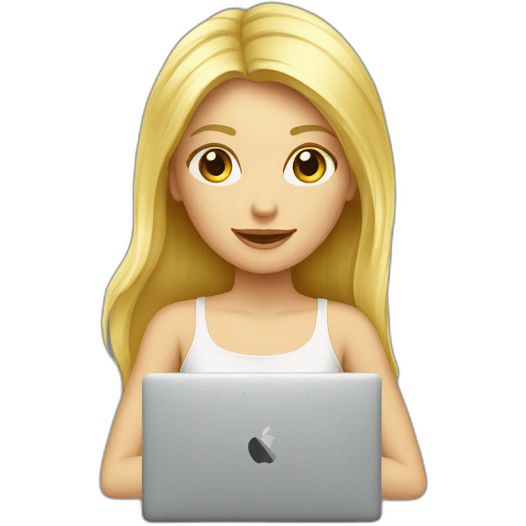 blond-girls-with-MacBook emoji