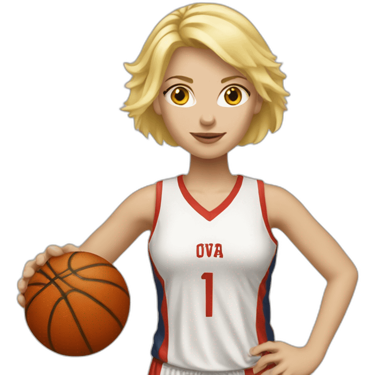 White Women blond hair playing basketball emoji