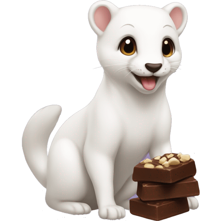 Ermine eating chocolate emoji