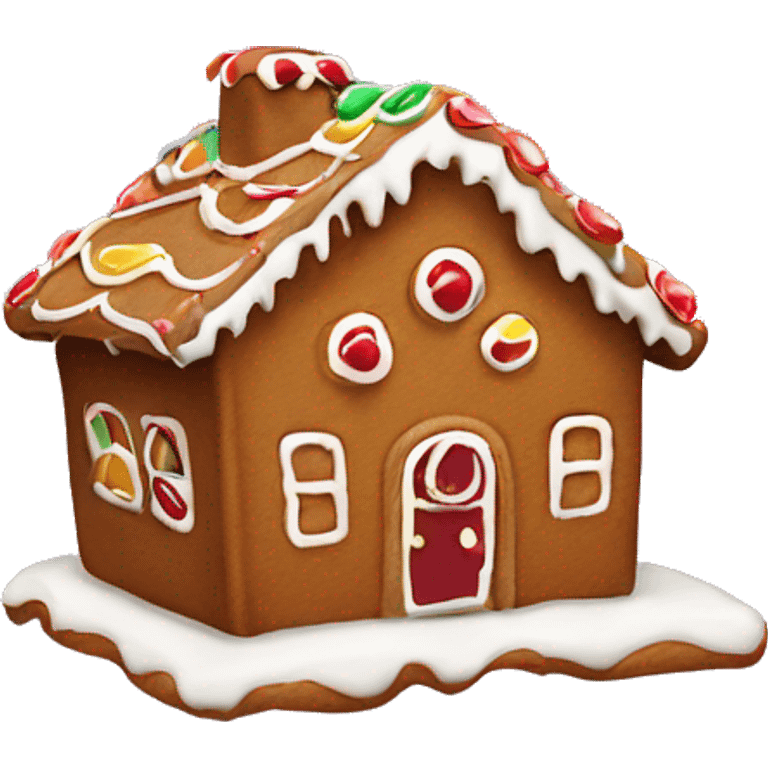 Gingerbread house with maroon dex  emoji