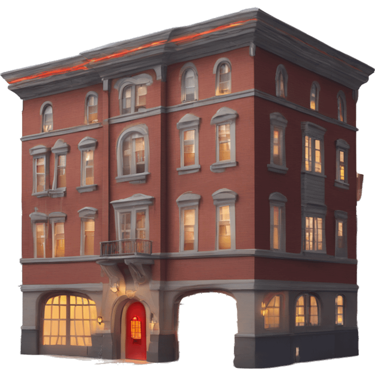 Apartment building shaped like the Ghost Busters Firehouse with solar lights and decorative and detailed interior design  emoji