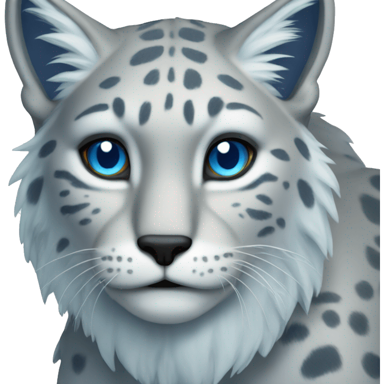 A blue lynx full body emoji