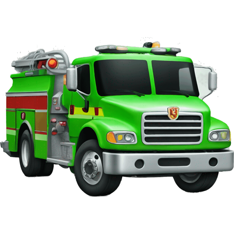 Green firetruck emoji