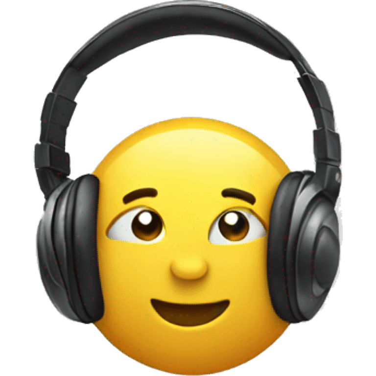 Floating with headphones in emoji