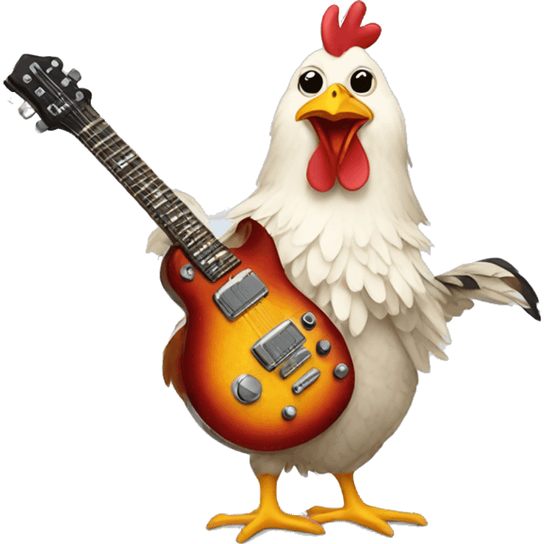 Chicken with electric guitar  emoji