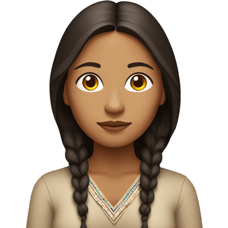 Spiritual Native american woman dark brown hair meditating  emoji