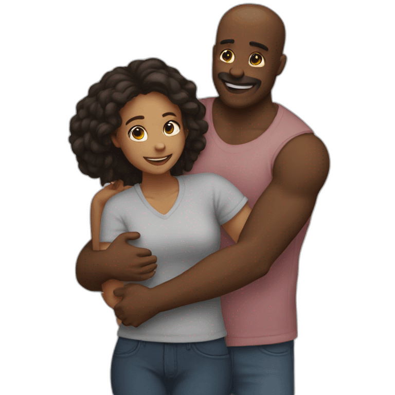 Hug with girlfriend  emoji