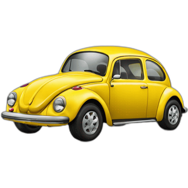 coccinelle Volkswagen jaune avec toit noir emoji