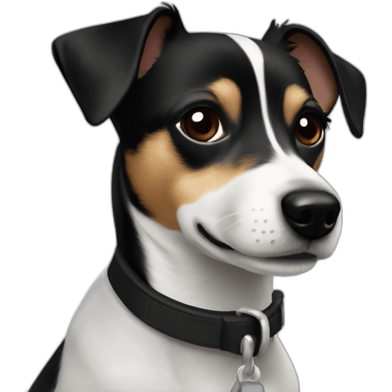 Chiwawa Jack russell mix black and a little white emoji