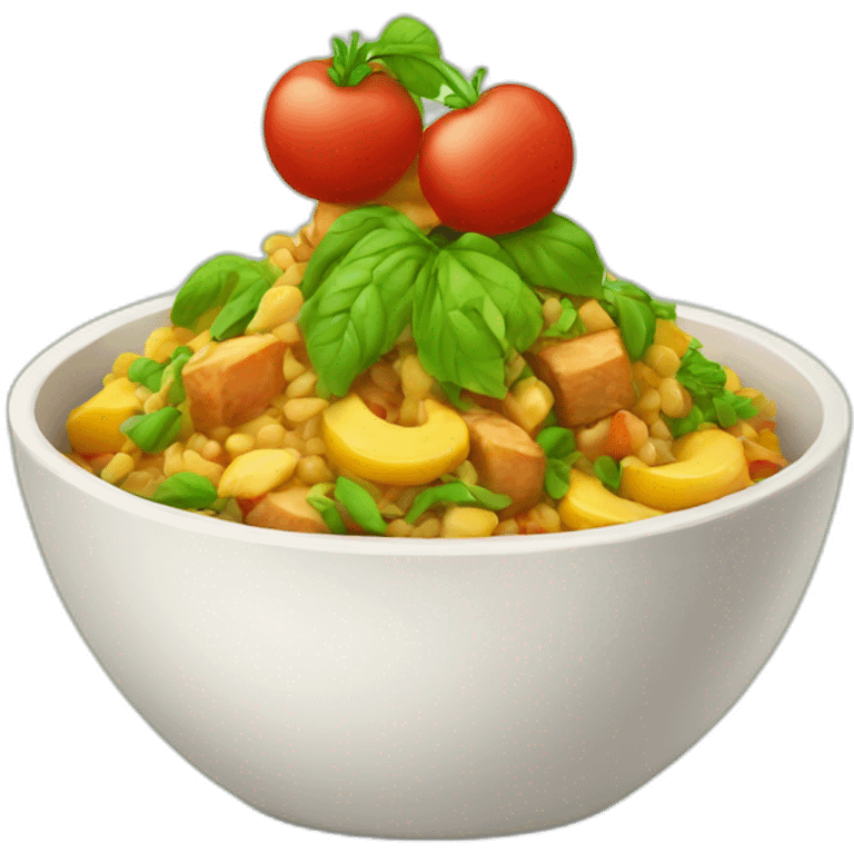 vegan food in bowl emoji