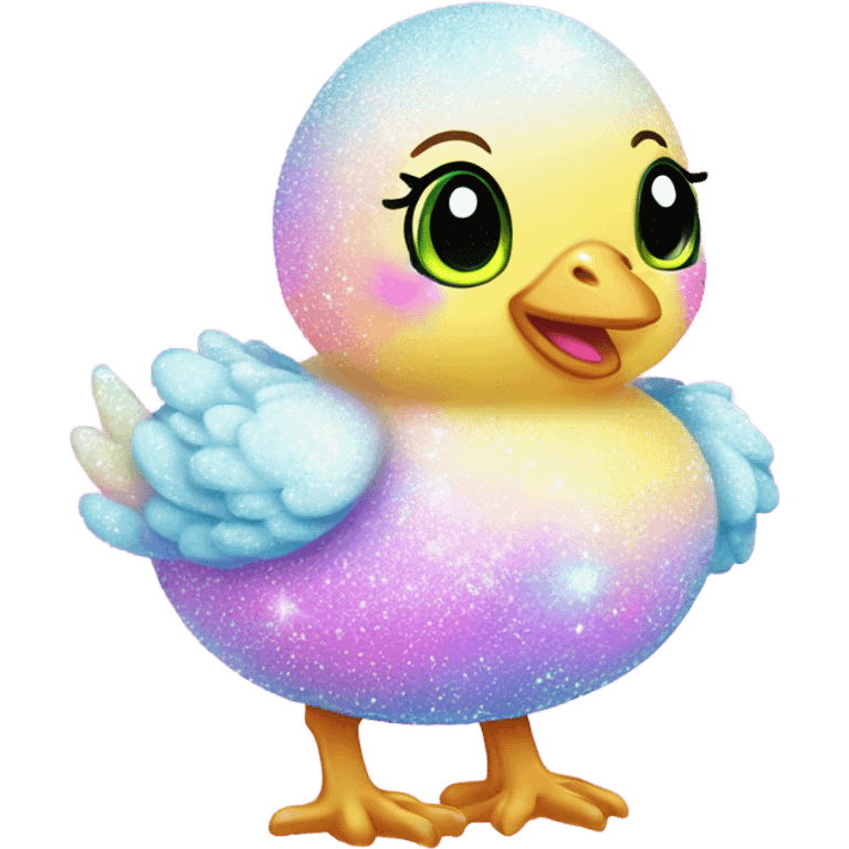 Lisa frank pastel sparkle easter chick emoji