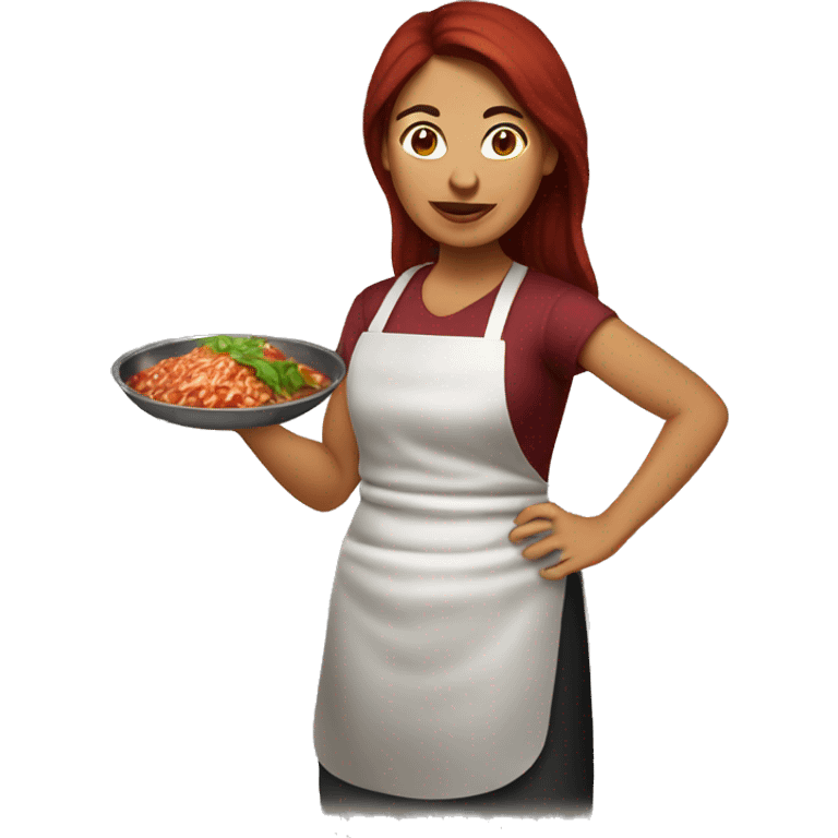 Dark Red Hair Mexican woman cooking birria emoji