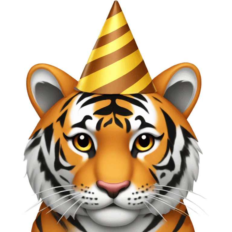 Tiger party hat emoji