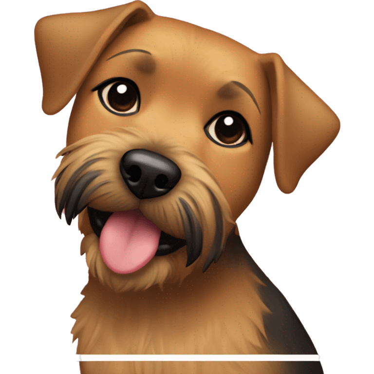 Make an emoji of a girl named nikki with a border terrier that is a Gemini emoji