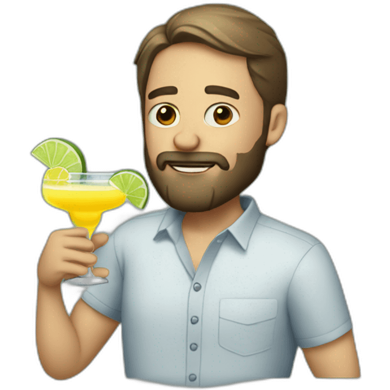 bearded man drinking margarita emoji