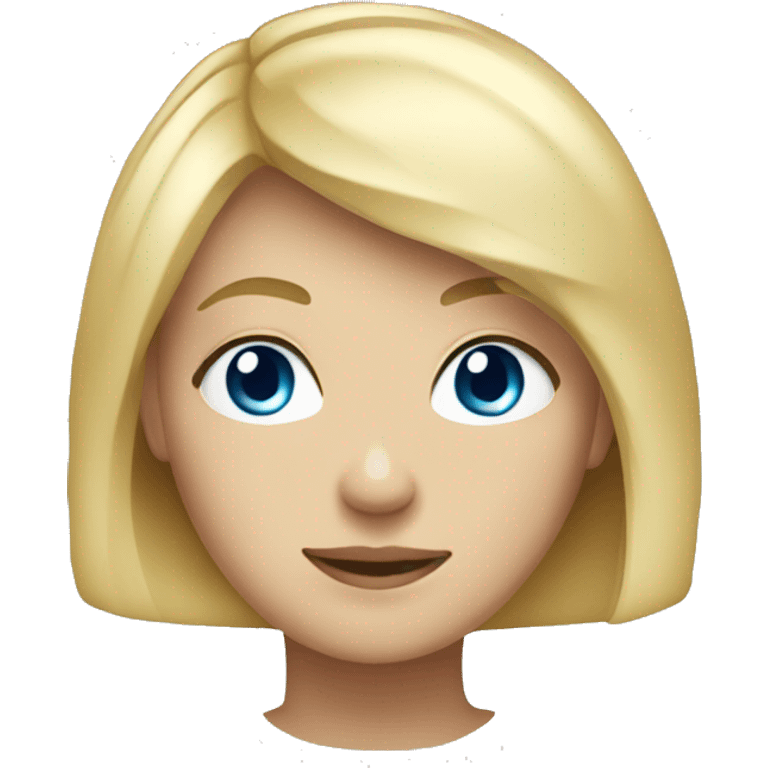 blonde girl with short hair middle round face and blue eyes  emoji