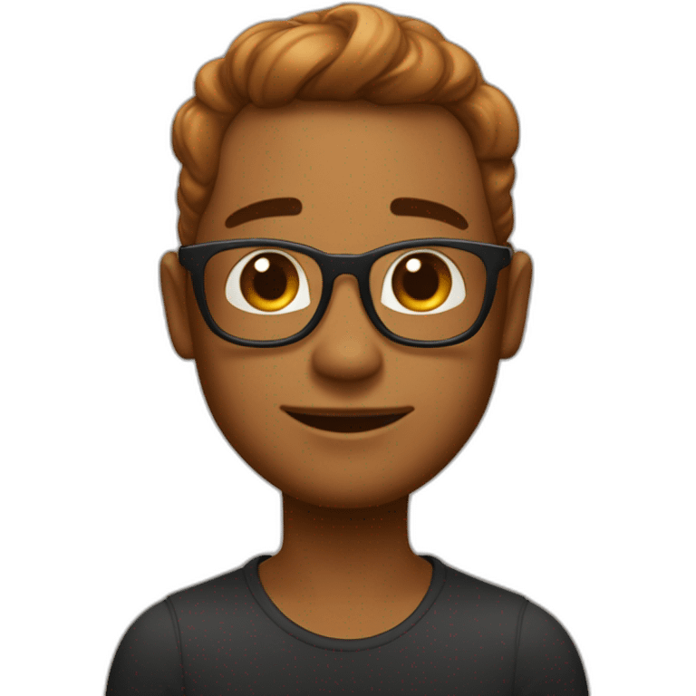 un beau gosse au couleur caramel avec des cheveux crépus noir emoji