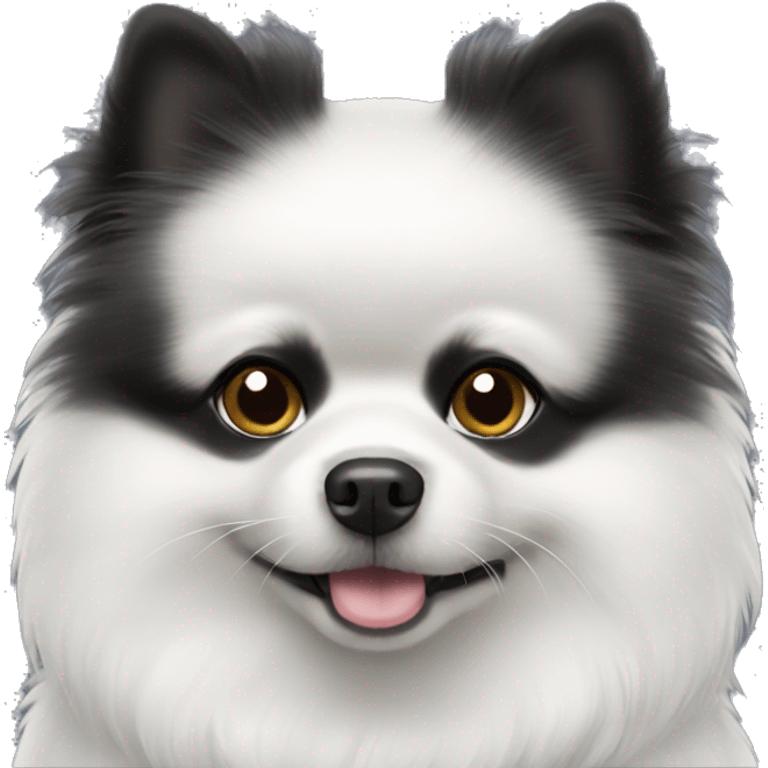 Black Pomeranian with white chest emoji