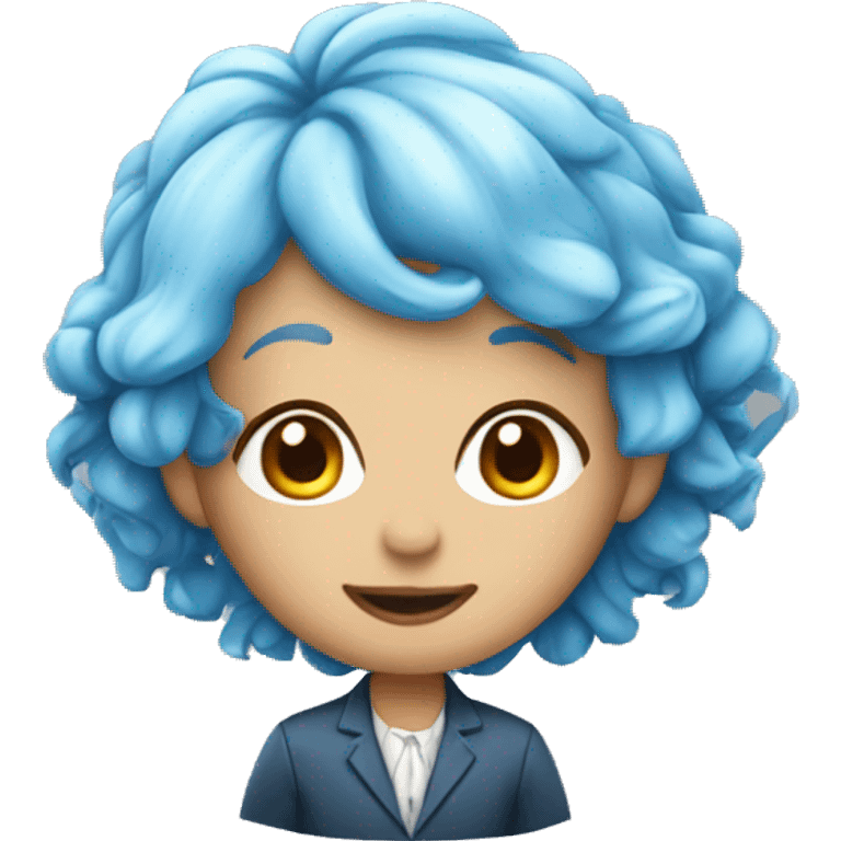 blue-haired fairy in an office suit emoji