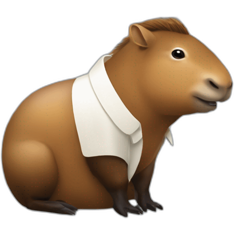 Macron sur un capibara emoji