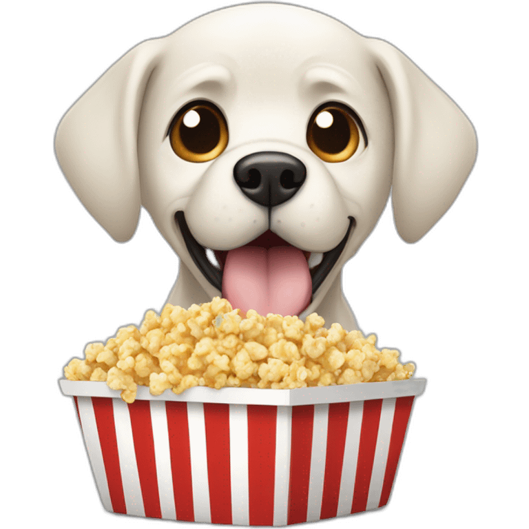 Chien qui mange des popcorns emoji