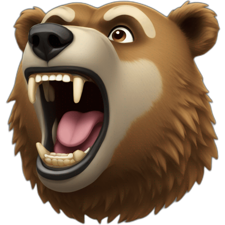 Grizzlybear screaming emoji