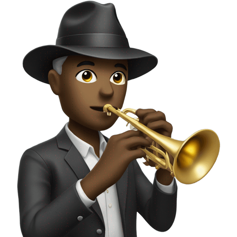 musician with fedora playing trumpet  emoji