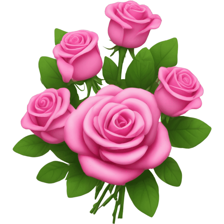 One bouquet of pink roses  emoji