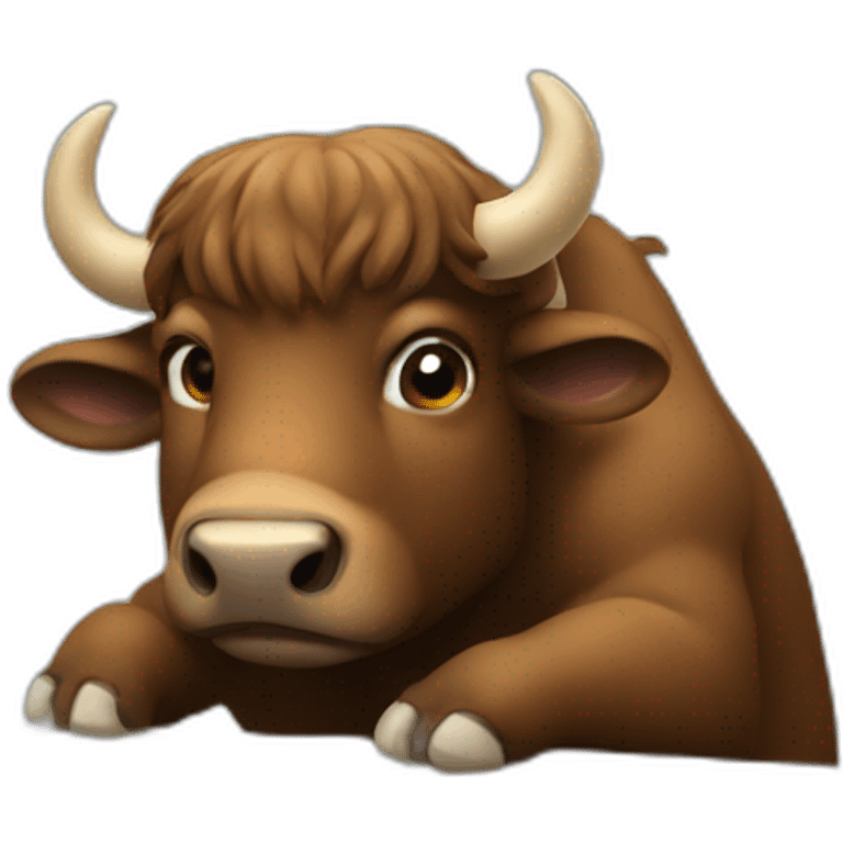 Buffalo sitting at the computer emoji