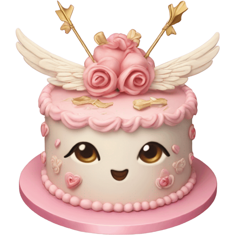 Realistic Photo of cupid cake emoji