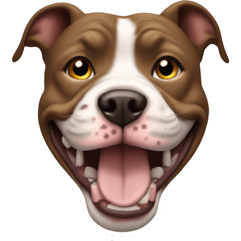 Anthropomorphic Pitbull smiling emoji