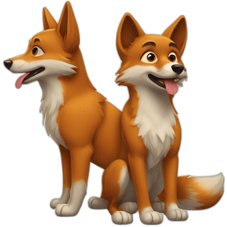 Renard et chien emoji