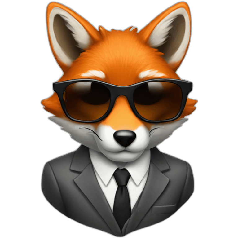 Fox in a suit with sunglasses  emoji