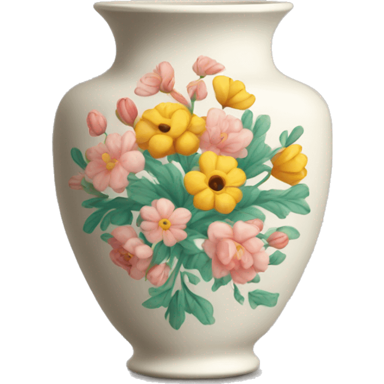 Pretty vase with floral pattern emoji