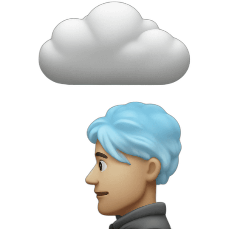 man thinking with a cloud coming out of his head emoji