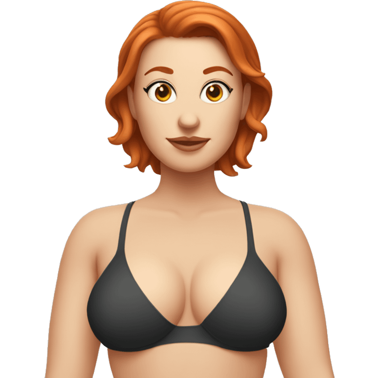 Curvy redhead white woman sfw bikini body pose emoji