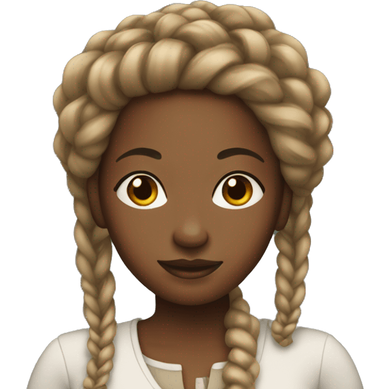 Black woman with braided hair emoji