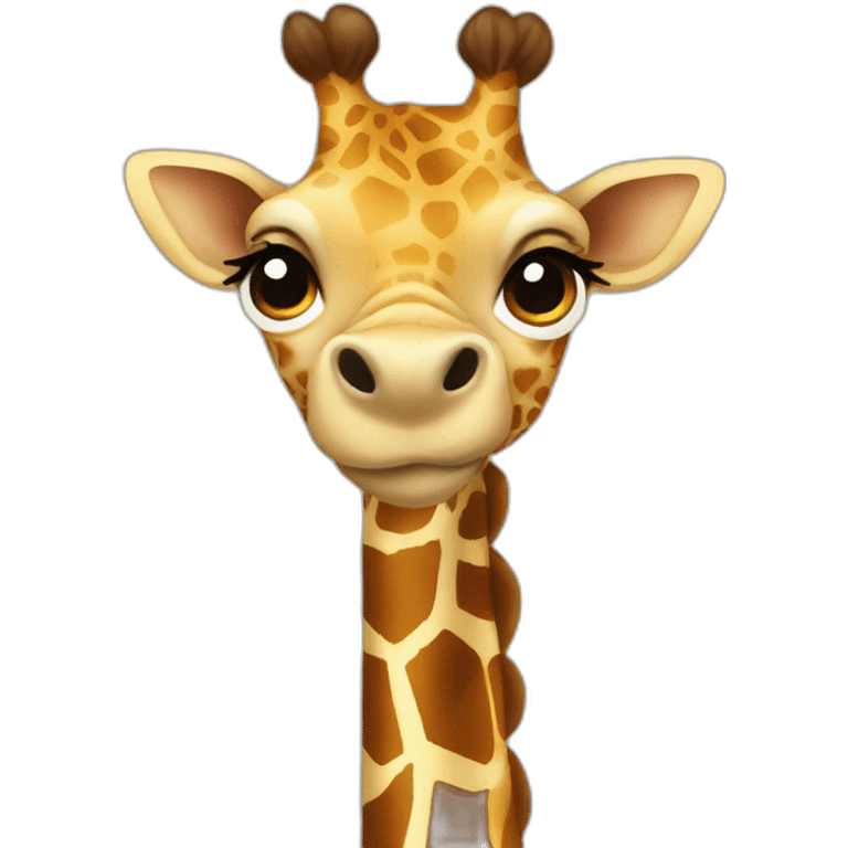 giraffe wearing A bow emoji