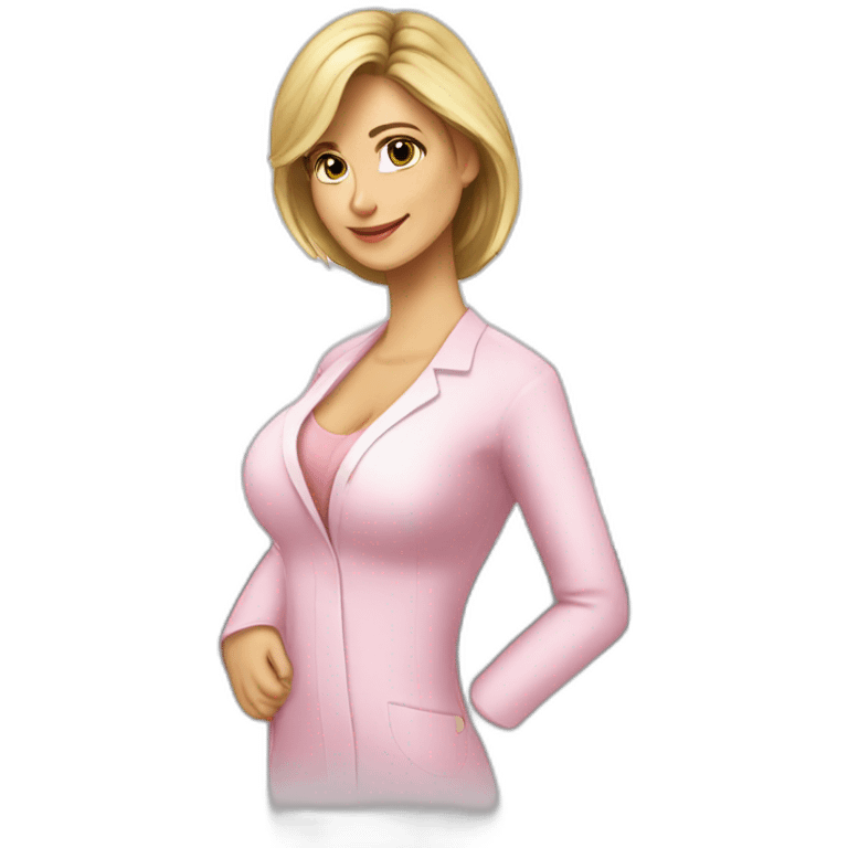 Posh-Radiologist-performing-breast-mammography-to-leni-klum emoji