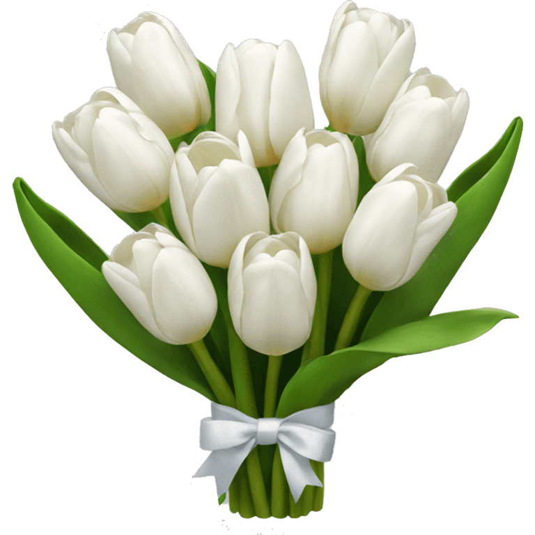 white tulip bouquet  emoji