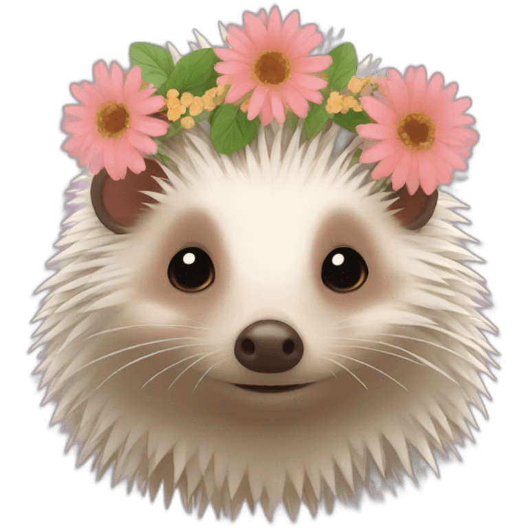 hedgehog with flower crown emoji