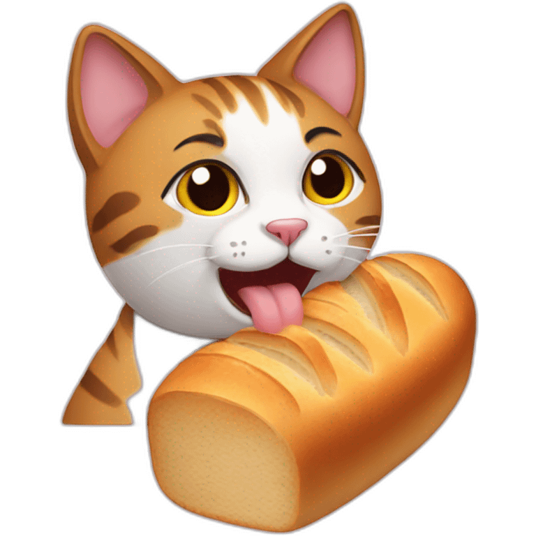 cat eating bread emoji