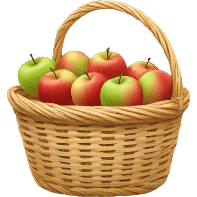 Wicker basket with apples emoji