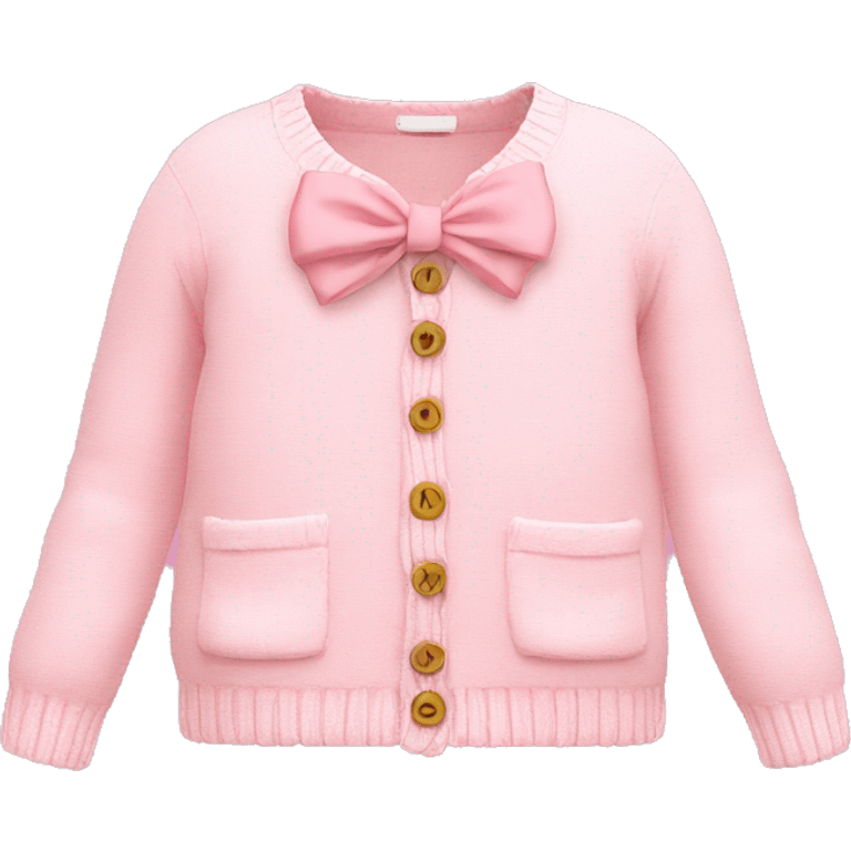 Baby pink cardigan with bow  emoji